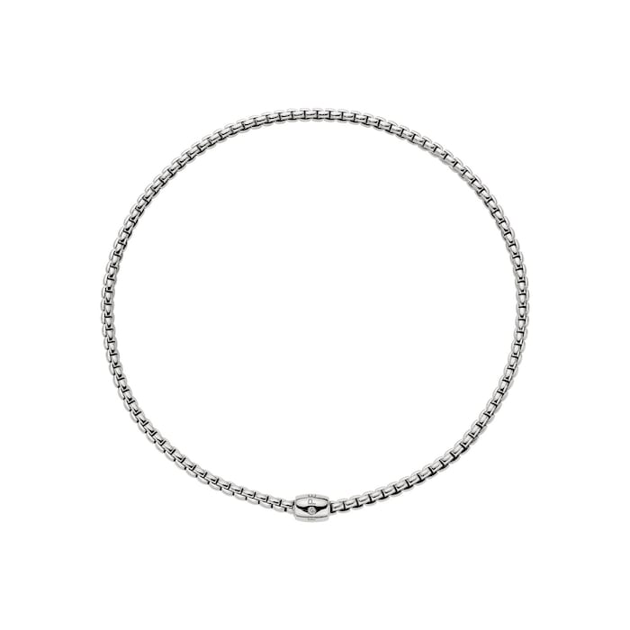 FOPE 18ct White Gold Eka Flex'it 0.01ct Diamond Necklace