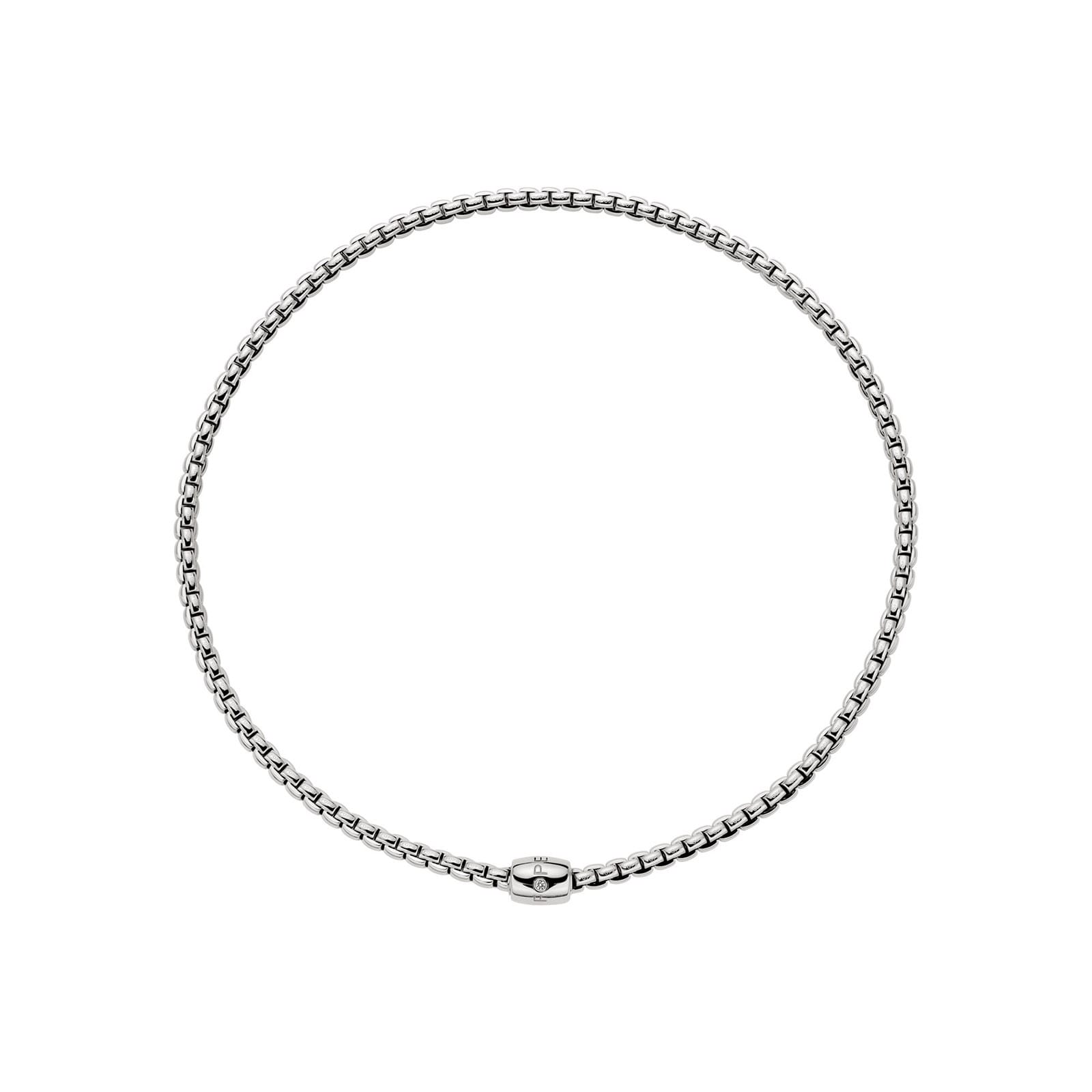 FOPE 18ct White Gold Eka Flex'it 0.01ct Diamond Necklace