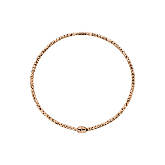 FOPE 18ct Rose Gold Eka Flex'it 0.01ct Diamond Necklace