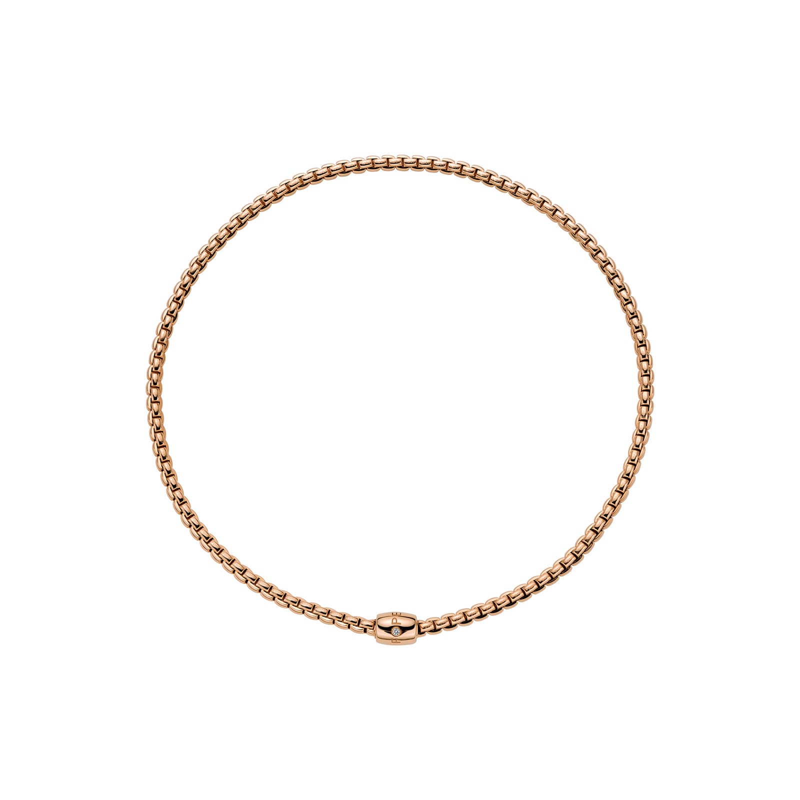 FOPE 18ct Rose Gold Eka Flex'it 0.01ct Diamond Necklace