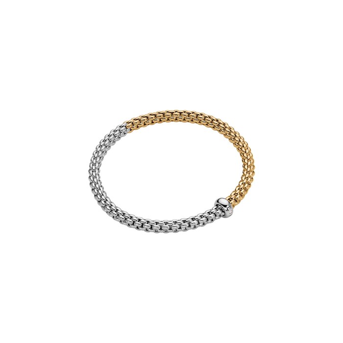 FOPE 18ct Bi Colour Gold Solo 0.01ct Diamond Bracelet