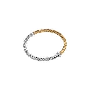 FOPE 18ct Bi Colour Gold Solo 0.01ct Diamond Bracelet