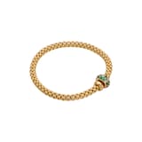 FOPE 18ct Yellow Gold Solo Flex'it Emerald & 0.28ct Diamond Bracelet