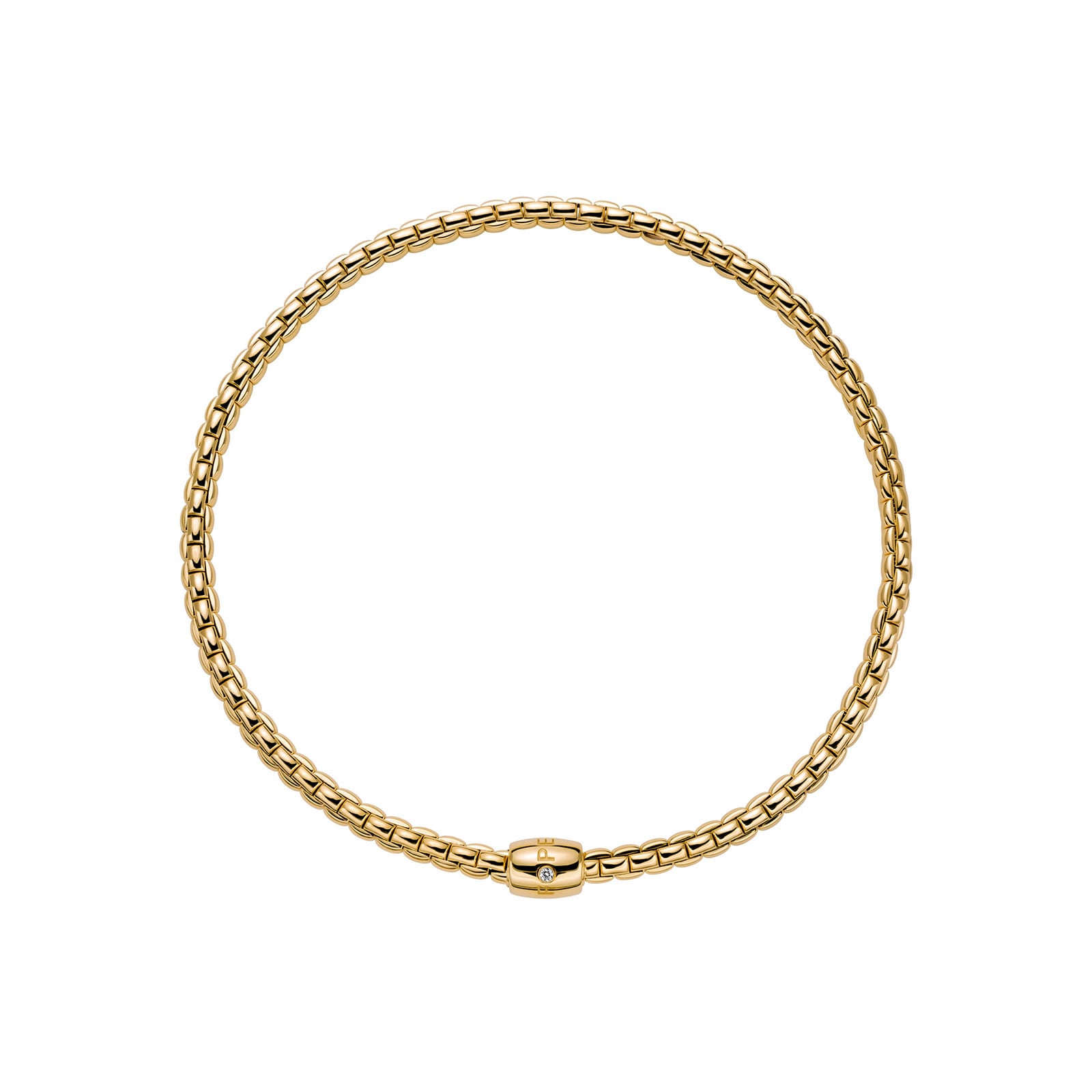 FOPE 18ct Yellow Gold Eka Flex'it 0.05ct Diamond Necklace