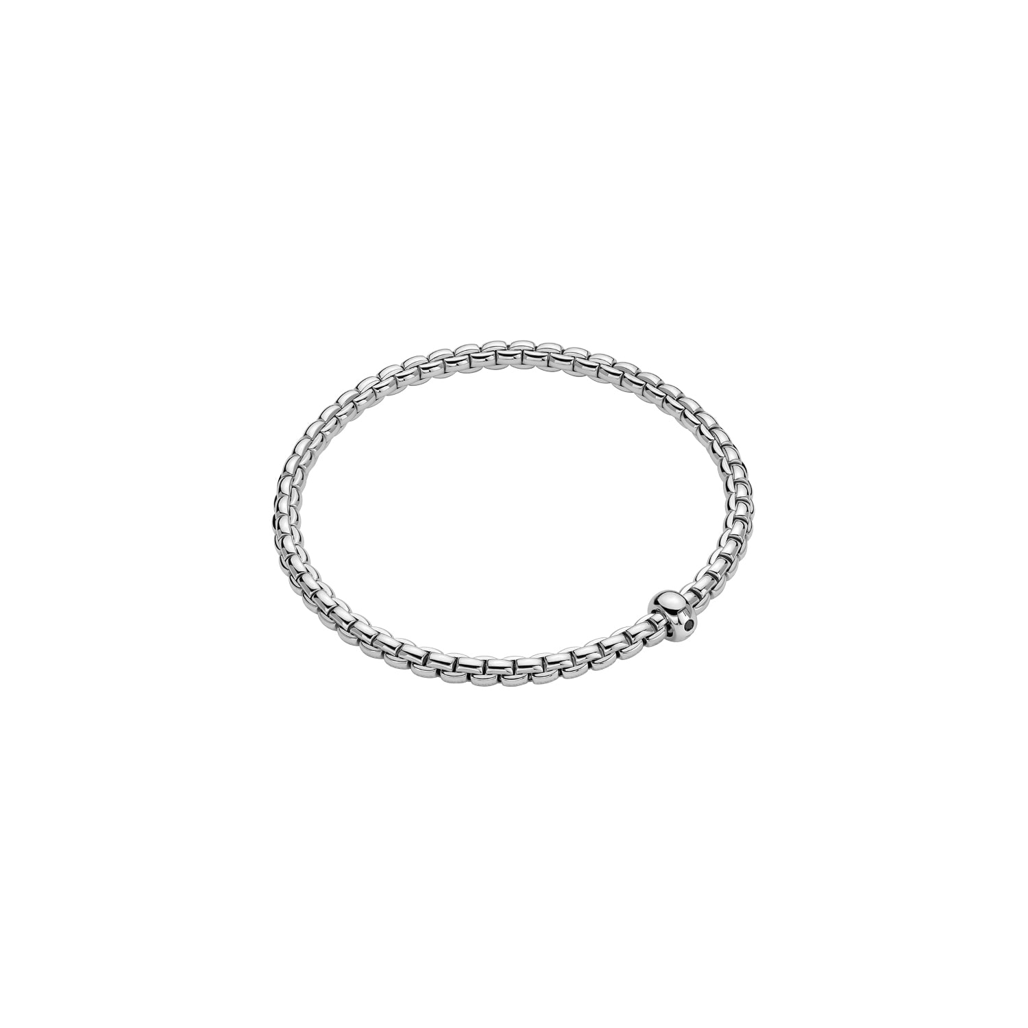 Fope 18ct White Gold Eka Flex'it 0.01ct Black Diamond Bracelet - Size Large