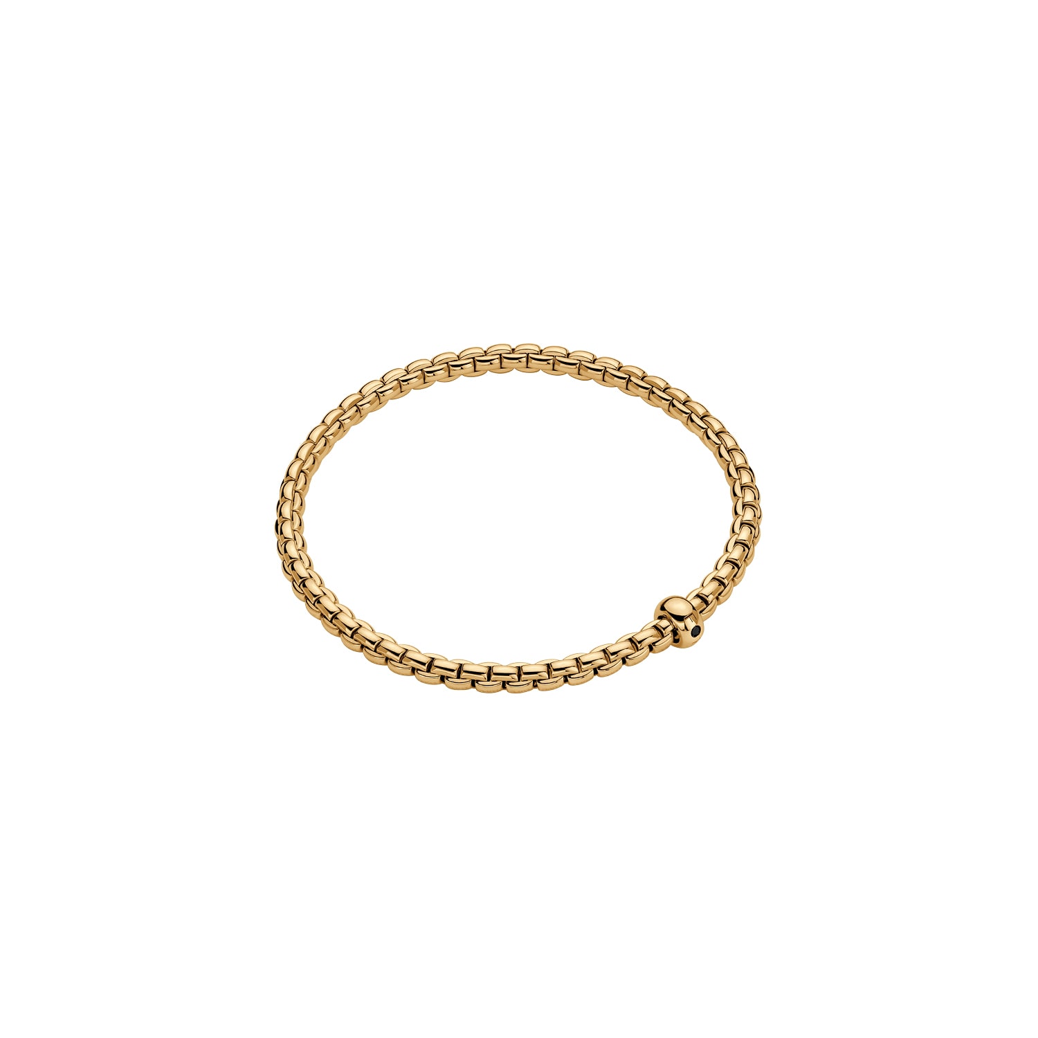 18ct Yellow Gold Eka Flex'it 0.01ct Black Diamond Bracelet - Size Medium