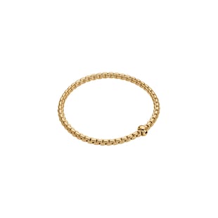 Fope 18ct Yellow Gold Eka Flex'it 0.01ct Black Diamond Bracelet - Size Medium