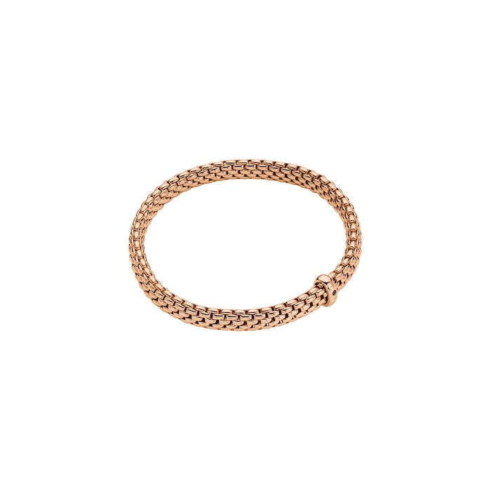 Fope 18ct Rose Gold Vendome Flex'it 0.01ct Black Diamond Bracelet - Size Large