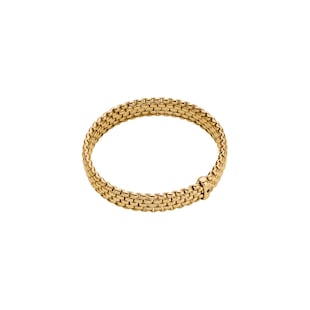 Fope 18ct Yellow Gold Panorama Flex'it 0.01ct Black Diamond Bracelet - Size Extra Large