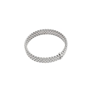 Fope 18ct White Gold Panorama Flex'it 0.01ct Black Diamond Bracelet - Size Large