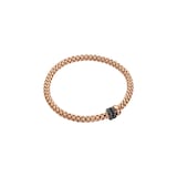 Fope 18K Rose Gold Solo Flex'it Three Rondel Black 0.58ct Diamond Bracelet - Size Large