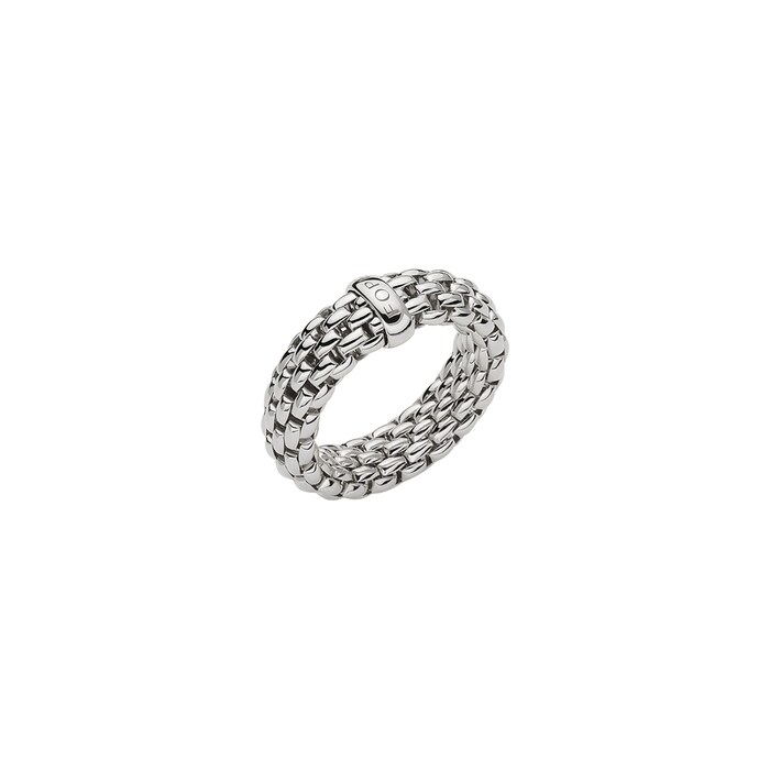 Fope 18K White Gold Essentials Flex'it Ring - Ring Size Large