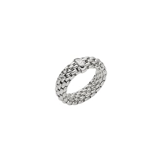 Fope 18K White Gold Essentials Flex'it Ring - Ring Size Large