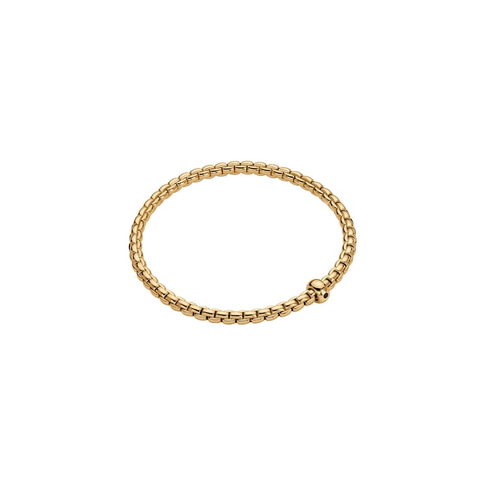 Fope 18K Yellow Gold Eka Flex'it 0.01cttw Black Diamond Bracelet - Size Extra Large