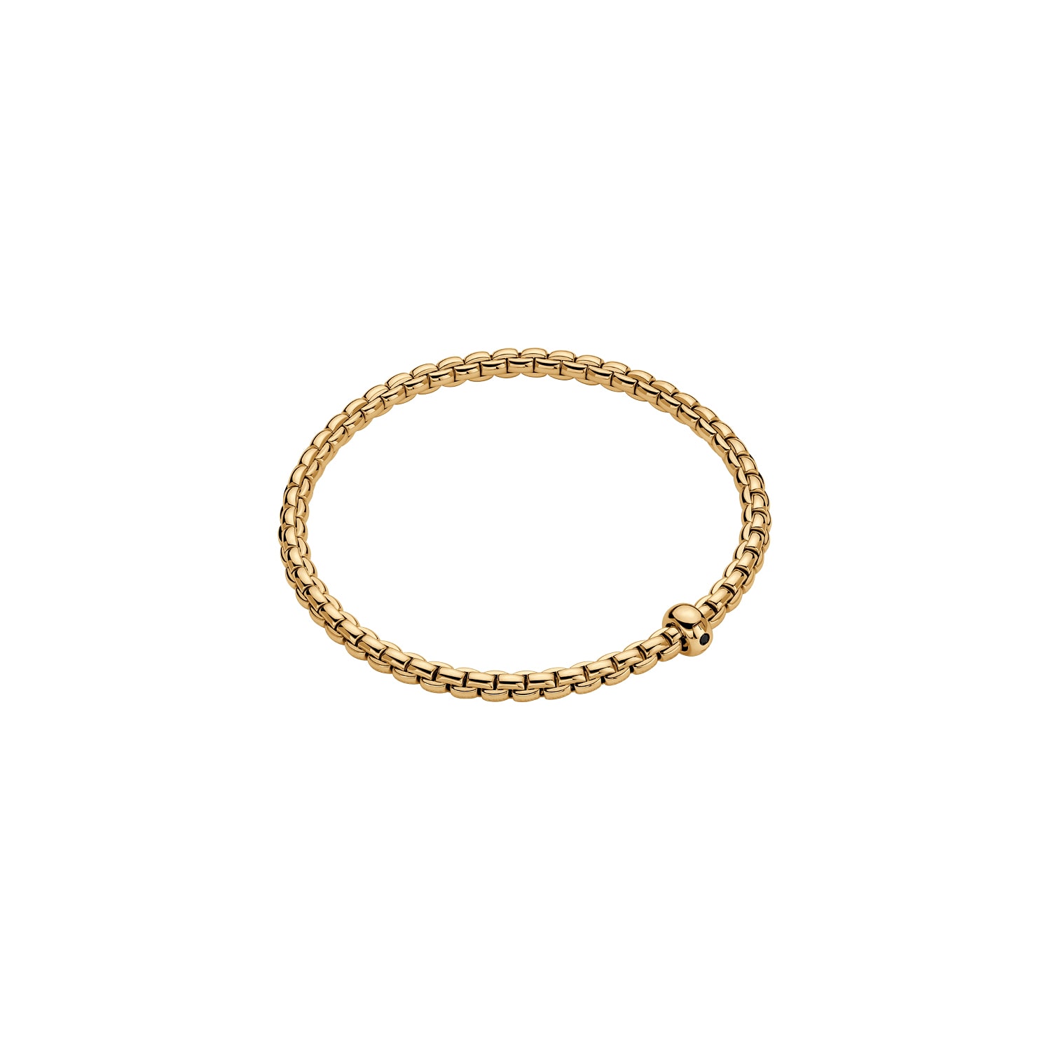 Fope 18K Yellow Gold Eka Flex'it 0.01cttw Black Diamond Bracelet - Size Extra Large