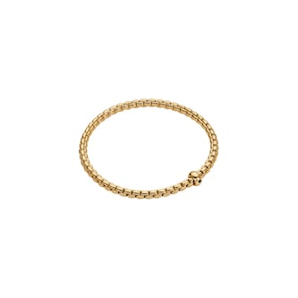 Fope 18K Yellow Gold Eka Flex'it 0.01cttw Black Diamond Bracelet - Size Extra Large