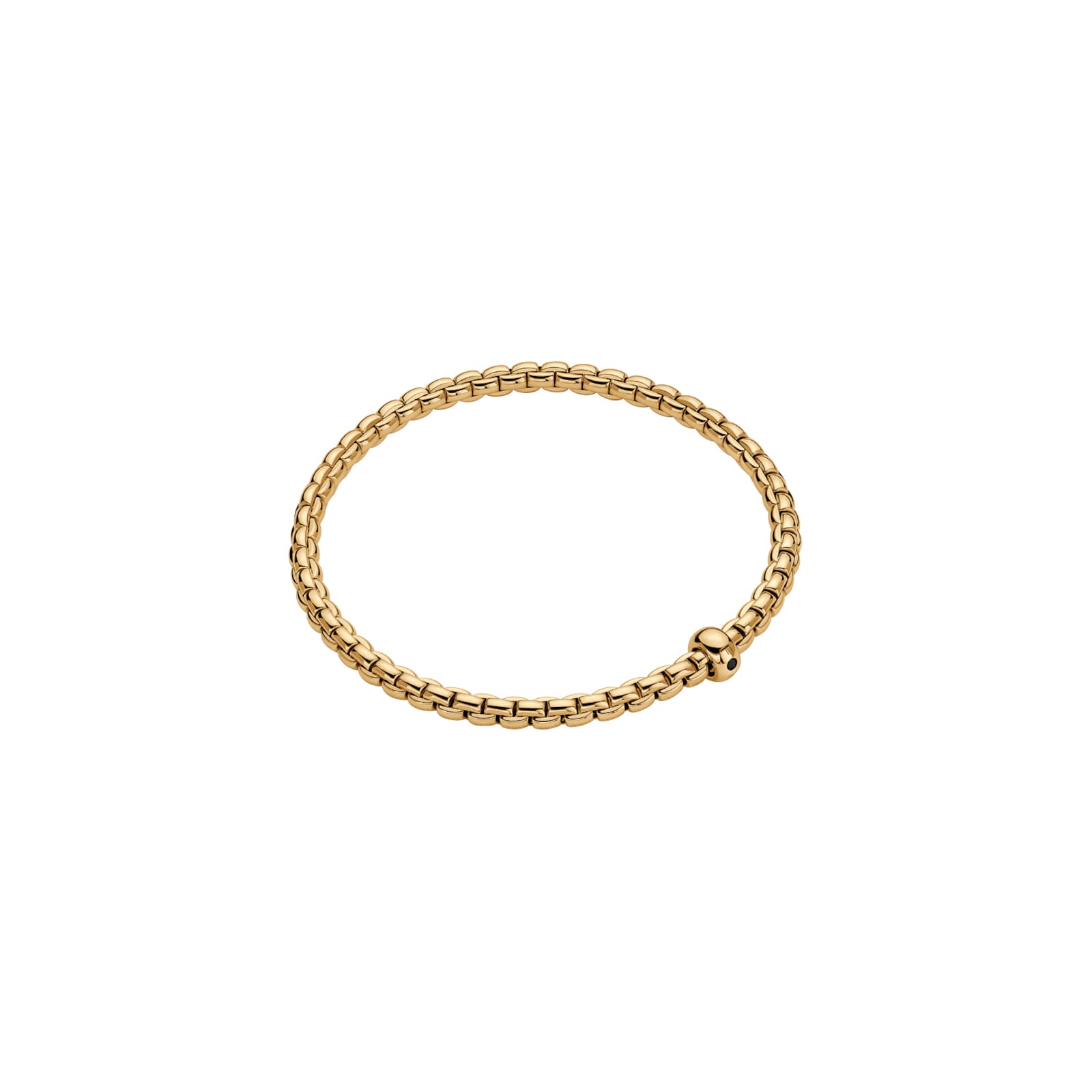Fope 18K Yellow Gold Eka Flex'it 0.01cttw Black Diamond Bracelet - Size Extra Large