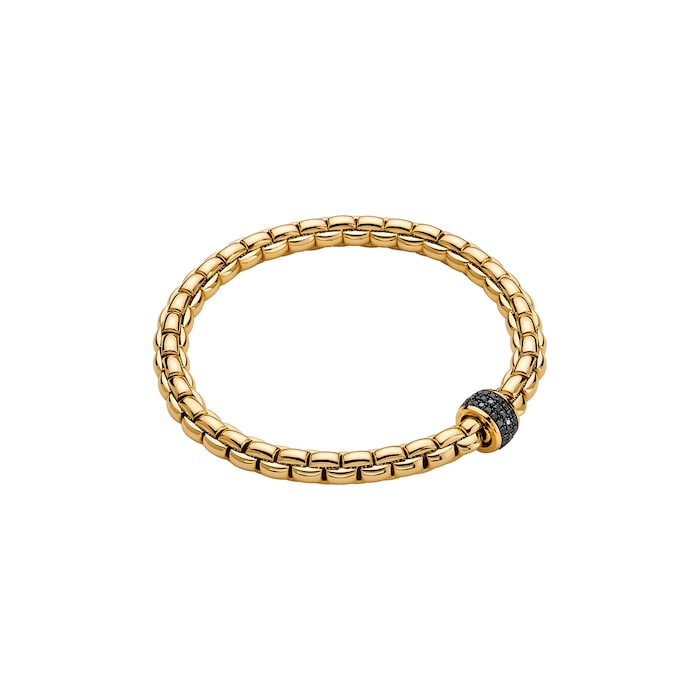 Fope 18K Yellow Gold Eka Flex'it 0.56cttw Black Diamond Bracelet - Size Large