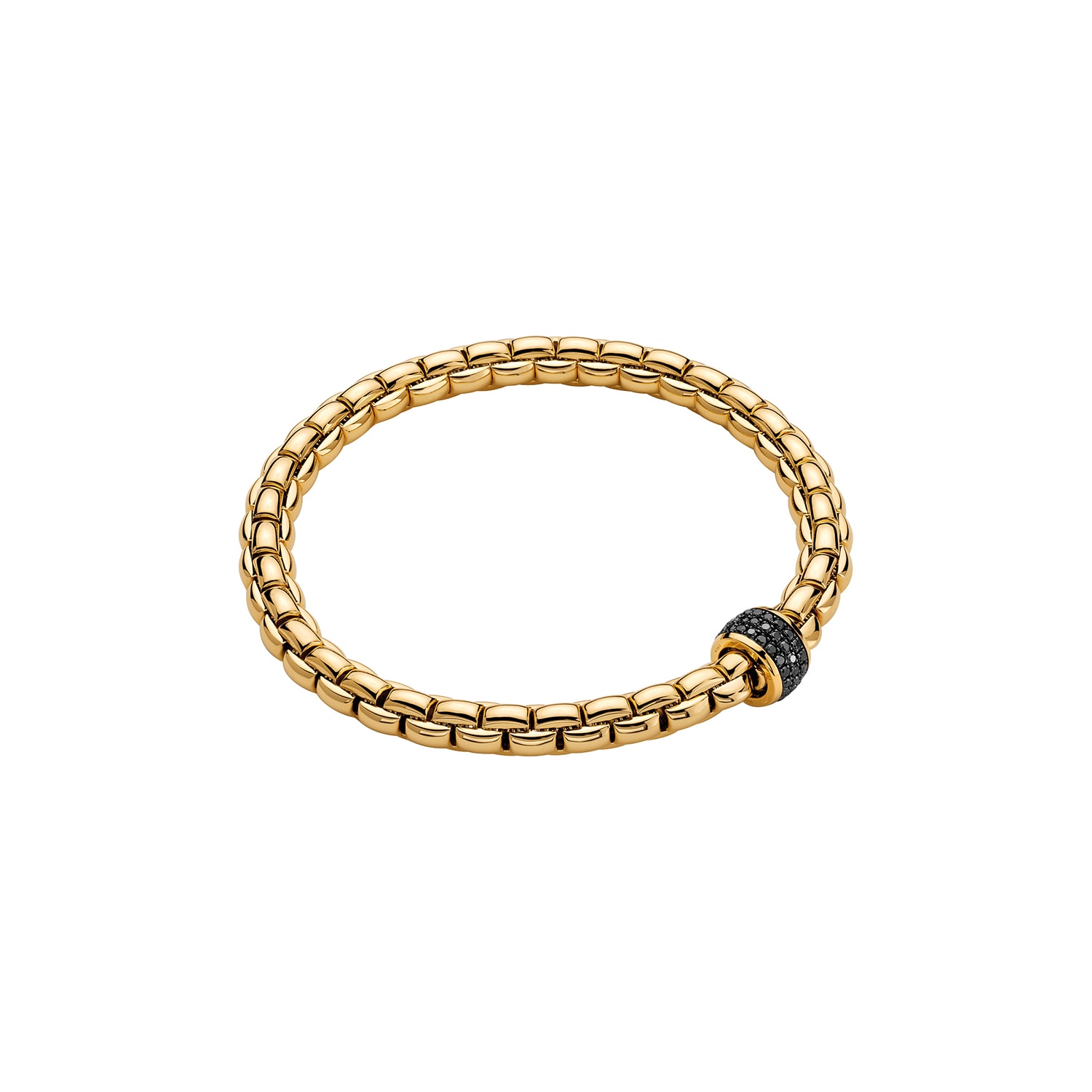 Fope 18K Yellow Gold Eka Flex'it 0.56cttw Black Diamond Bracelet - Size Large