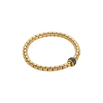 Fope 18K Yellow Gold Eka Flex'it 0.56cttw Black Diamond Bracelet - Size Large