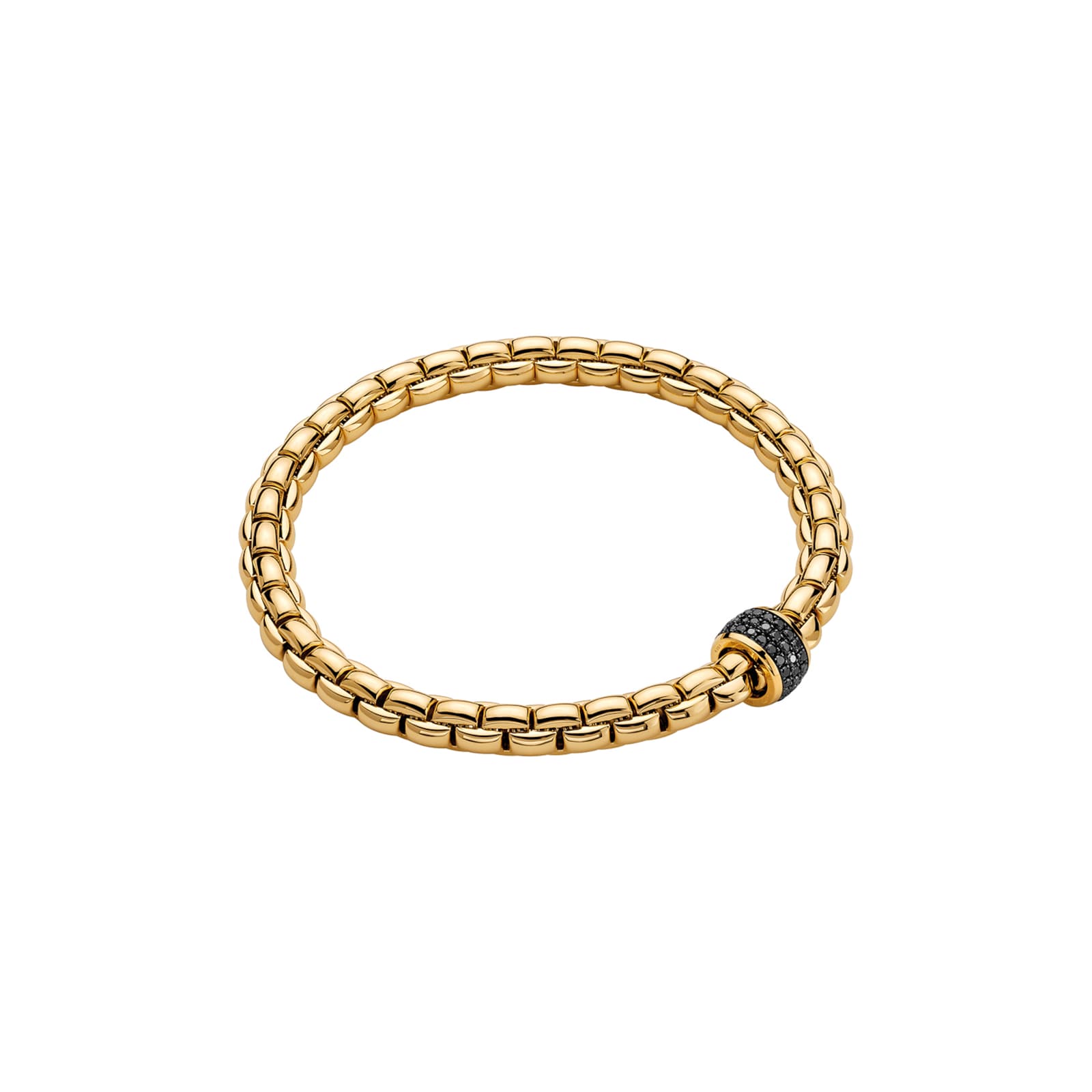 Fope 18K Yellow Gold Eka Flex'it 0.56cttw Black Diamond Bracelet - Size Large