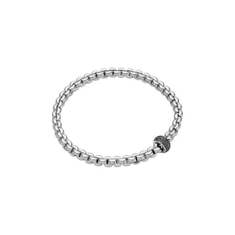 Fope 18K White Gold Eka Flex'it 0.41cttw Black Diamond Bracelet - Size Extra Large