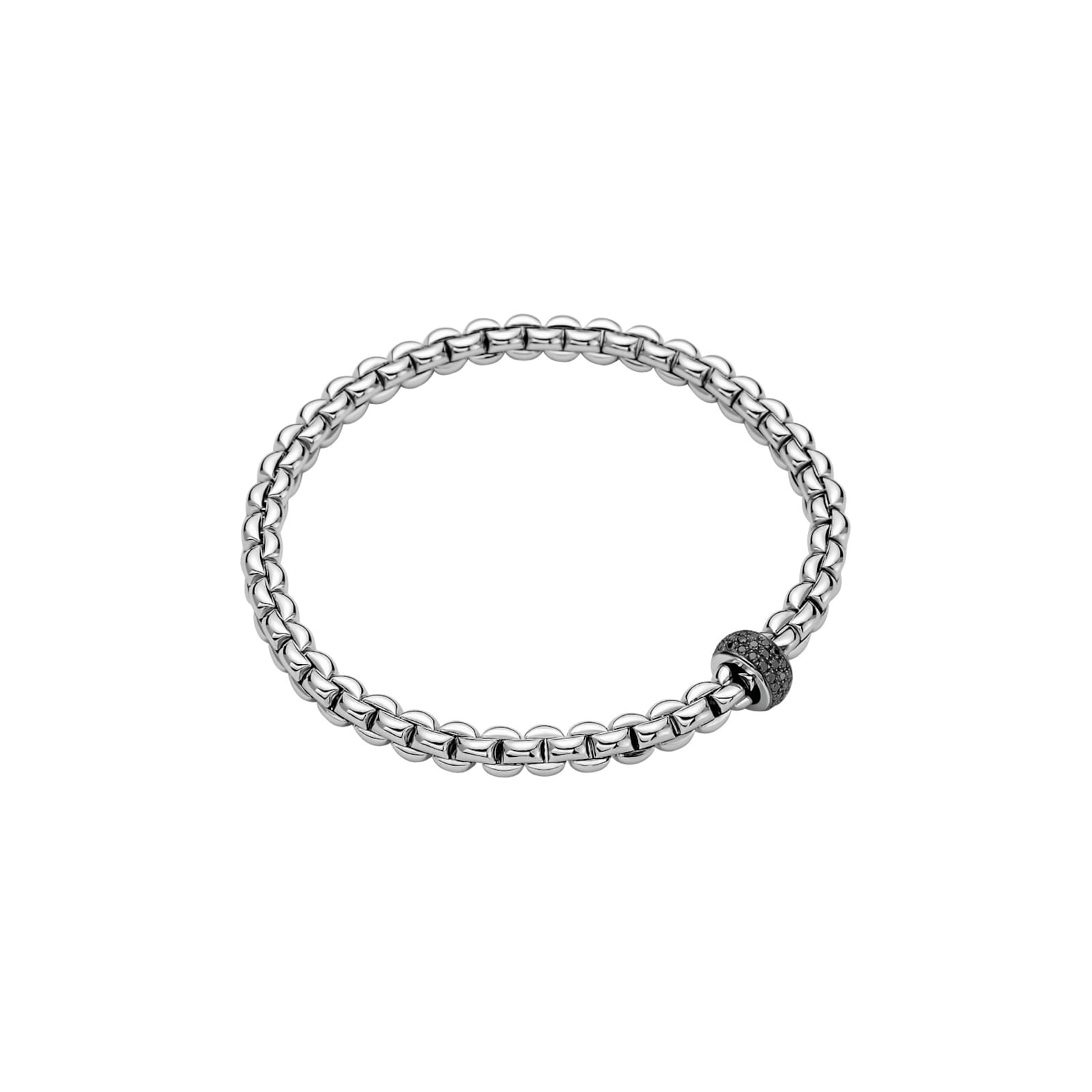 Fope 18K White Gold Eka Flex'it 0.41cttw Black Diamond Bracelet - Size Extra Large