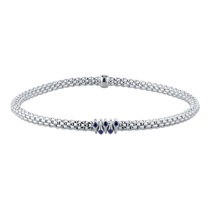 Fope Exclusive Fope Prima X Mappin & Webb 18ct White Gold Blue Sapphire Bracelet