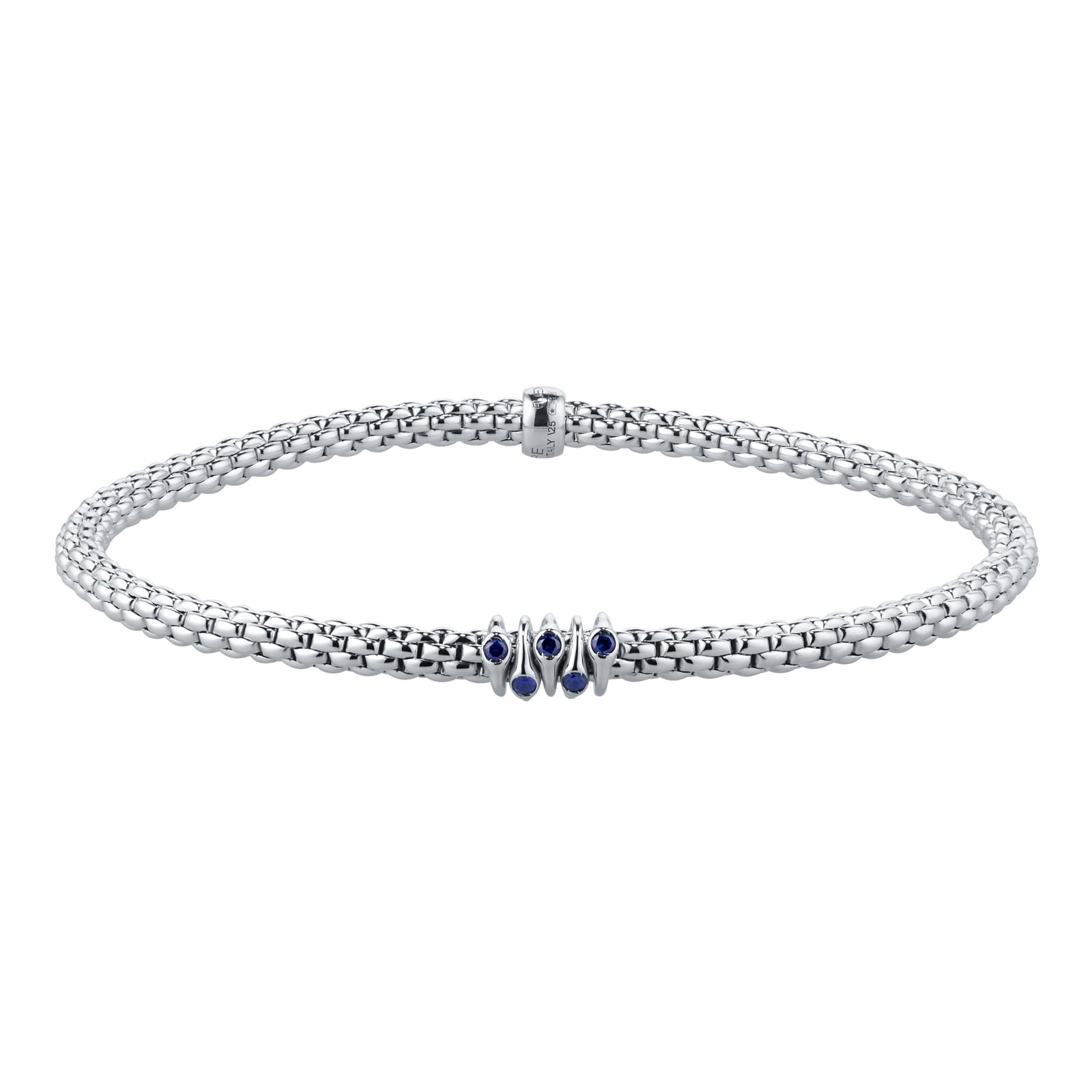 Fope Exclusive Fope Prima X Mappin & Webb 18ct White Gold Blue Sapphire Bracelet