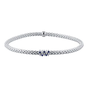 Fope Exclusive Fope Prima X Mappin & Webb 18ct White Gold Blue Sapphire Bracelet
