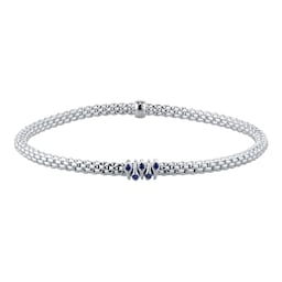 37252006 - Exclusive Fope Prima X Mappin & Webb 18ct White Gold Blue Sapphire Bracelet
