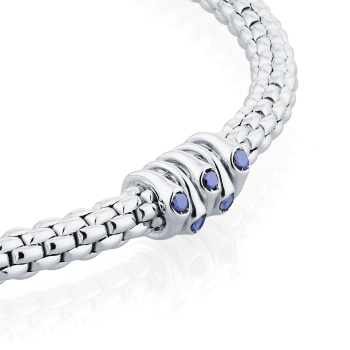 Fope Exclusive Fope Prima X Mappin & Webb 18ct White Gold Blue Sapphire Bracelet