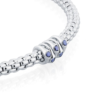 Fope Exclusive Fope Prima X Mappin & Webb 18ct White Gold Blue Sapphire Bracelet