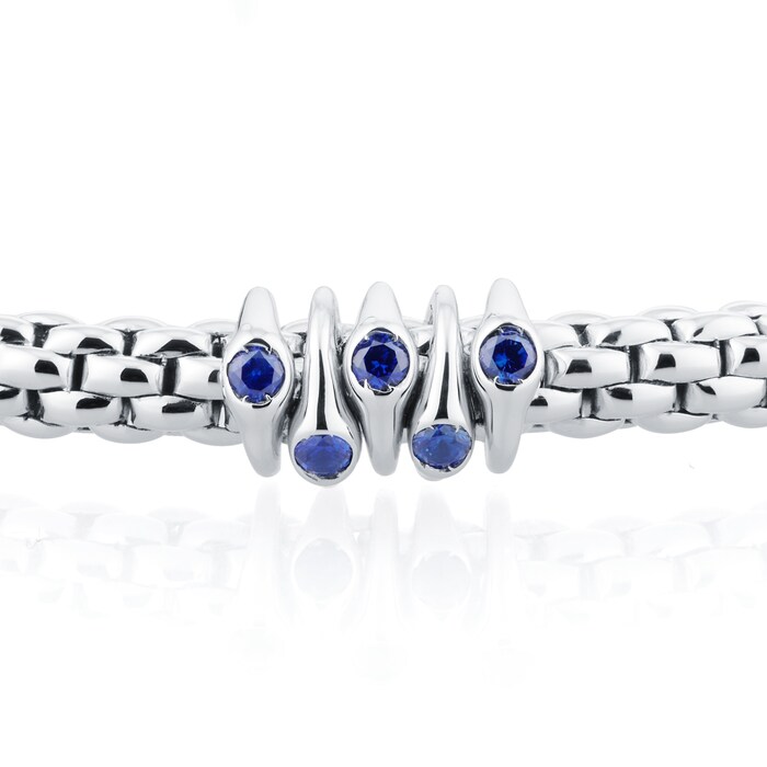 Fope Exclusive Fope Prima X Mappin & Webb 18ct White Gold Blue Sapphire Bracelet