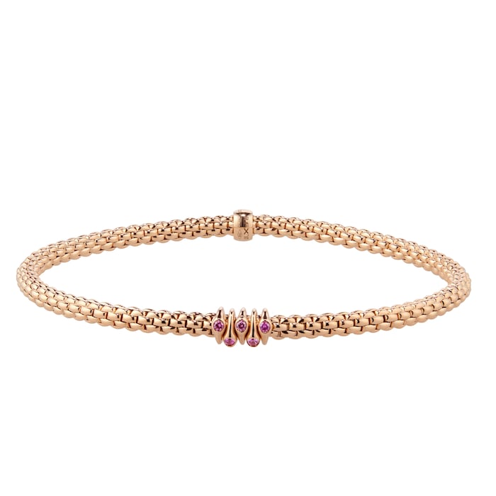 Fope Exclusive Fope Prima X Mappin & Webb 18ct Rose Gold Pink Sapphire Bracelet