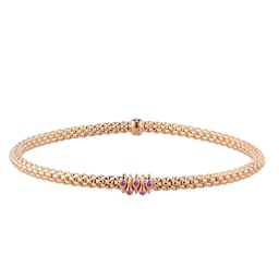 37252007 - Exclusive Fope Prima X Mappin & Webb 18ct Rose Gold Pink Sapphire Bracelet