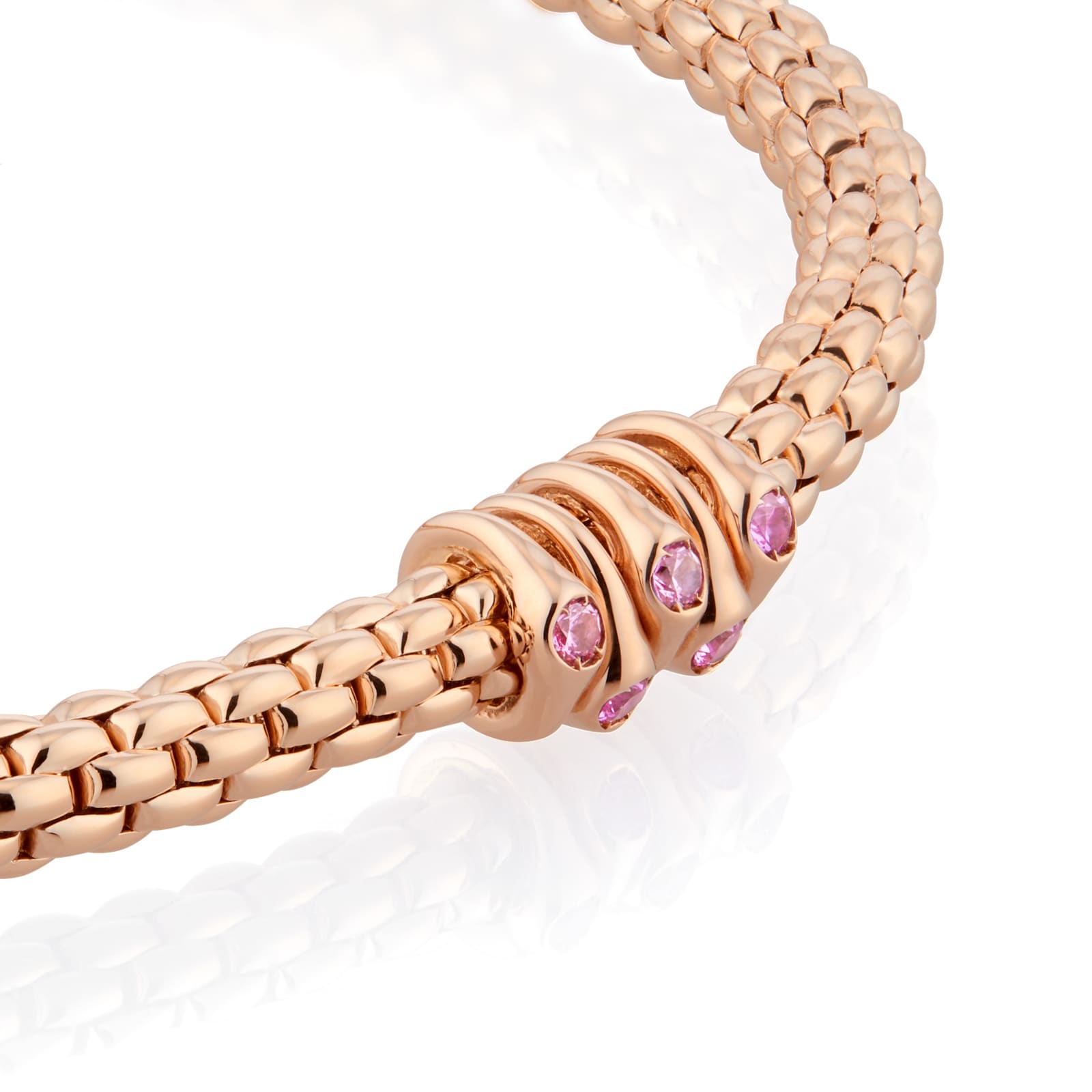 Fope Exclusive Fope Prima X Mappin & Webb 18ct Rose Gold Pink Sapphire Bracelet Fope Exclusive Fope Prima X Mappin & Webb 18ct Rose Gold Pink Sapphire Bracelet