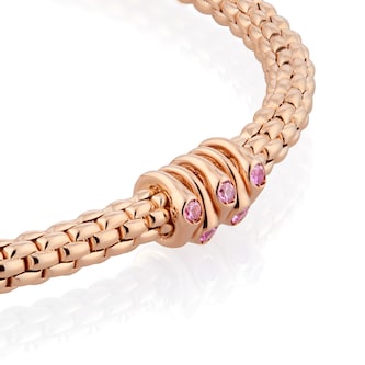 Fope Exclusive Fope Prima X Mappin & Webb 18ct Rose Gold Pink Sapphire Bracelet