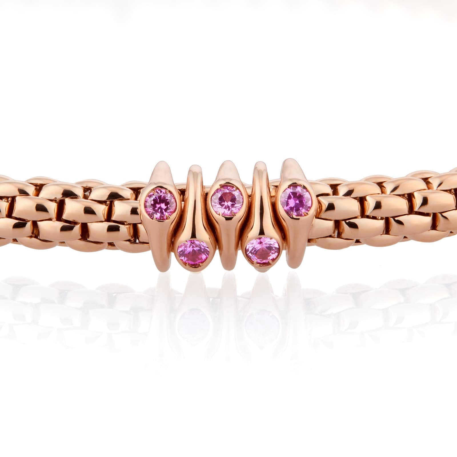 Fope Exclusive Fope Prima X Mappin & Webb 18ct Rose Gold Pink Sapphire Bracelet Fope Exclusive Fope Prima X Mappin & Webb 18ct Rose Gold Pink Sapphire Bracelet