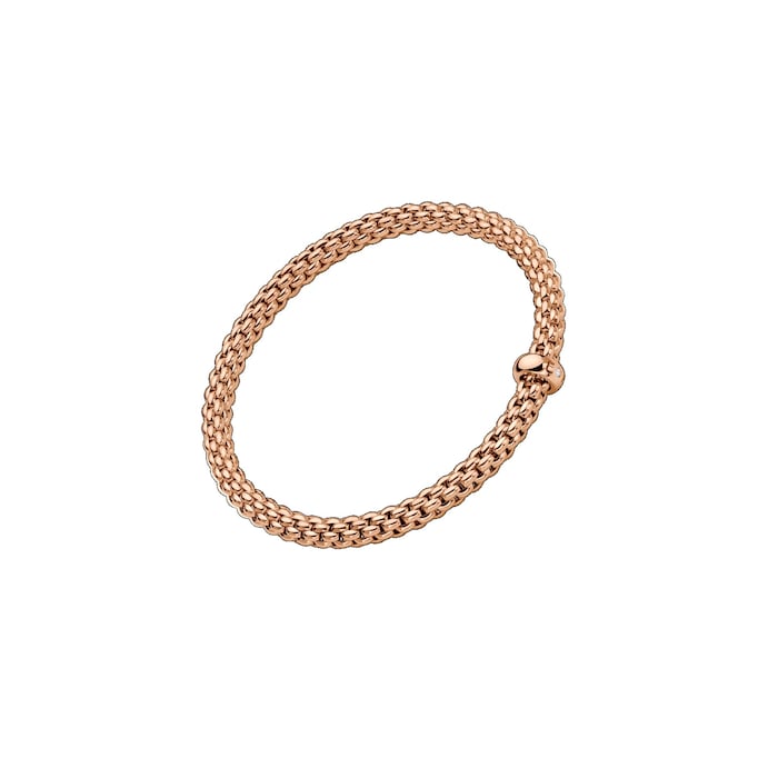 Fope 18K Rose Gold Solo Flex'it 0.01cttw Diamond Bracelet - Size Medium