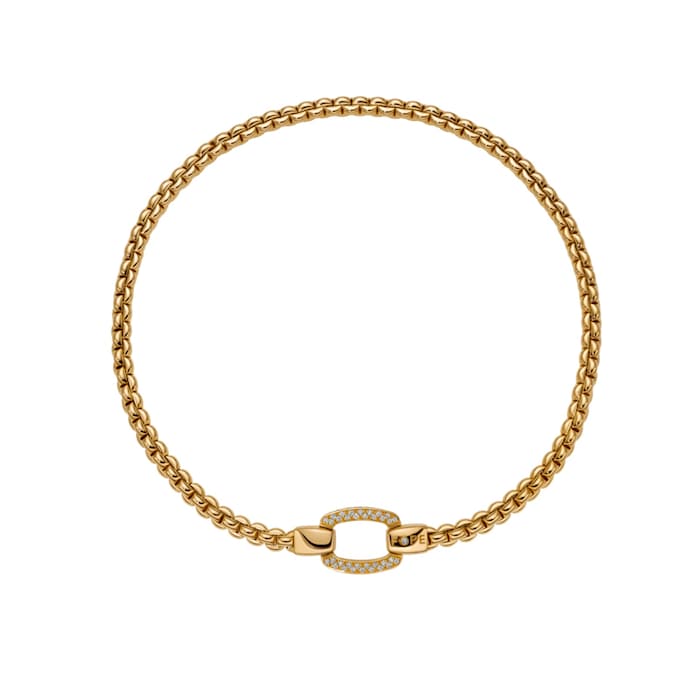 Fope 18ct Yellow Gold Eka Flex'it 0.65ct Diamond Pavé Necklace
