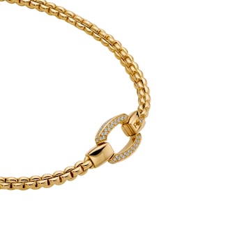 Fope 18ct Yellow Gold Eka Flex'it 0.65ct Diamond Pavé Necklace Fope 18ct Yellow Gold Eka Flex'it 0.65ct Diamond Pavé Necklace