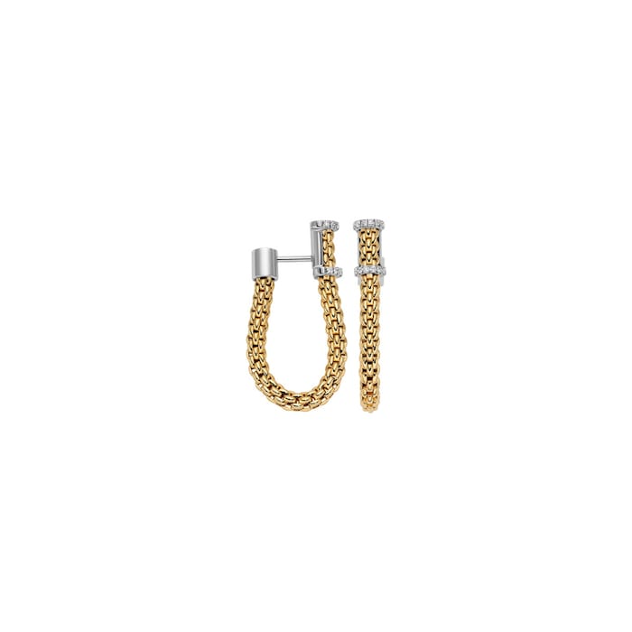 Fope 18ct Yellow Gold Eka Flex'it Diamond Hoop Earrings