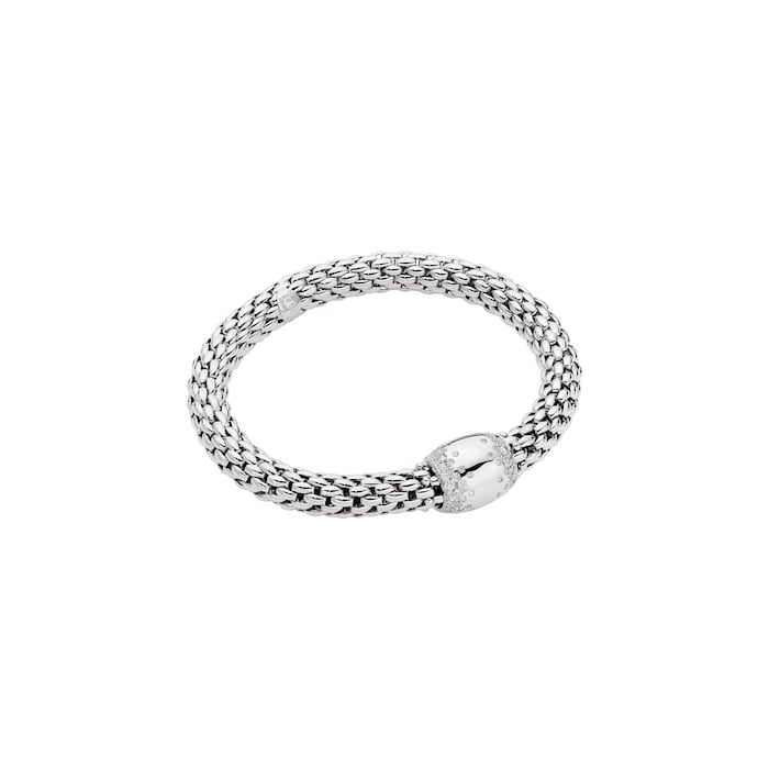 Fope 18ct White Gold Love Nest Diamond Bracelet - Size Medium