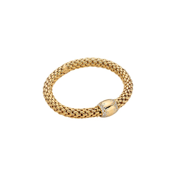 Fope 18ct Yellow Gold Love Nest Diamond Bracelet - Size Medium
