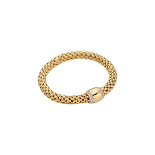 Fope 18ct Yellow Gold Love Nest Diamond Bracelet - Size Medium