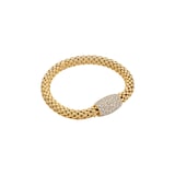 Fope 18ct Yellow Gold Love Nest Pave Diamond Bracelet - Size Medium