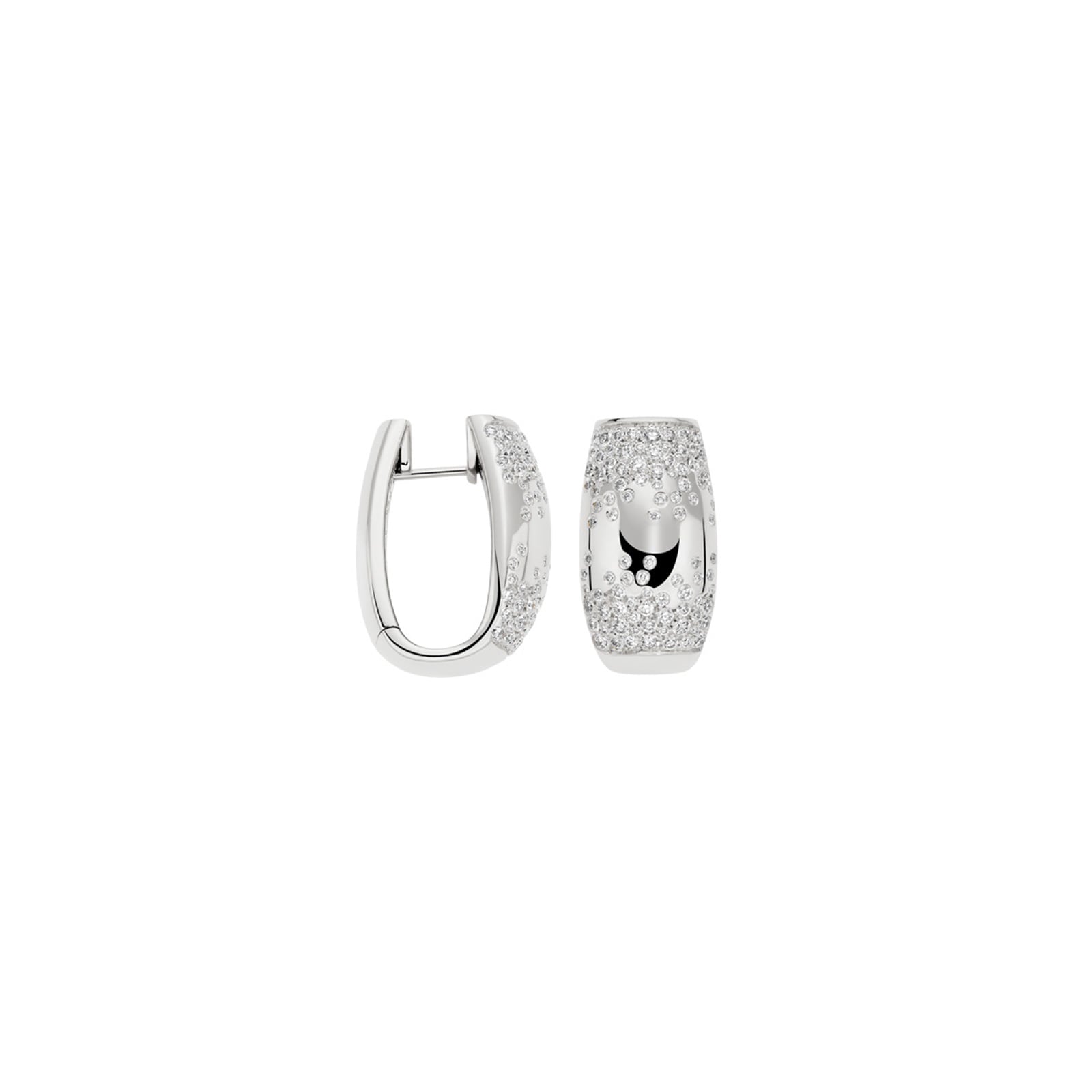 Fope 18ct White Gold Love Nest Pave Diamond Hoop Earrings