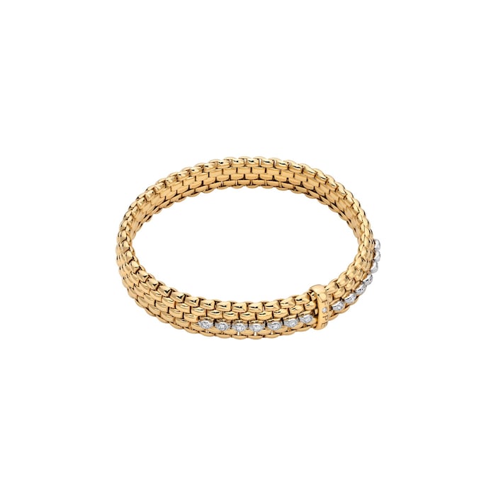 Fope 18ct Yellow Gold Panorama Diamond Bracelet - Size Medium