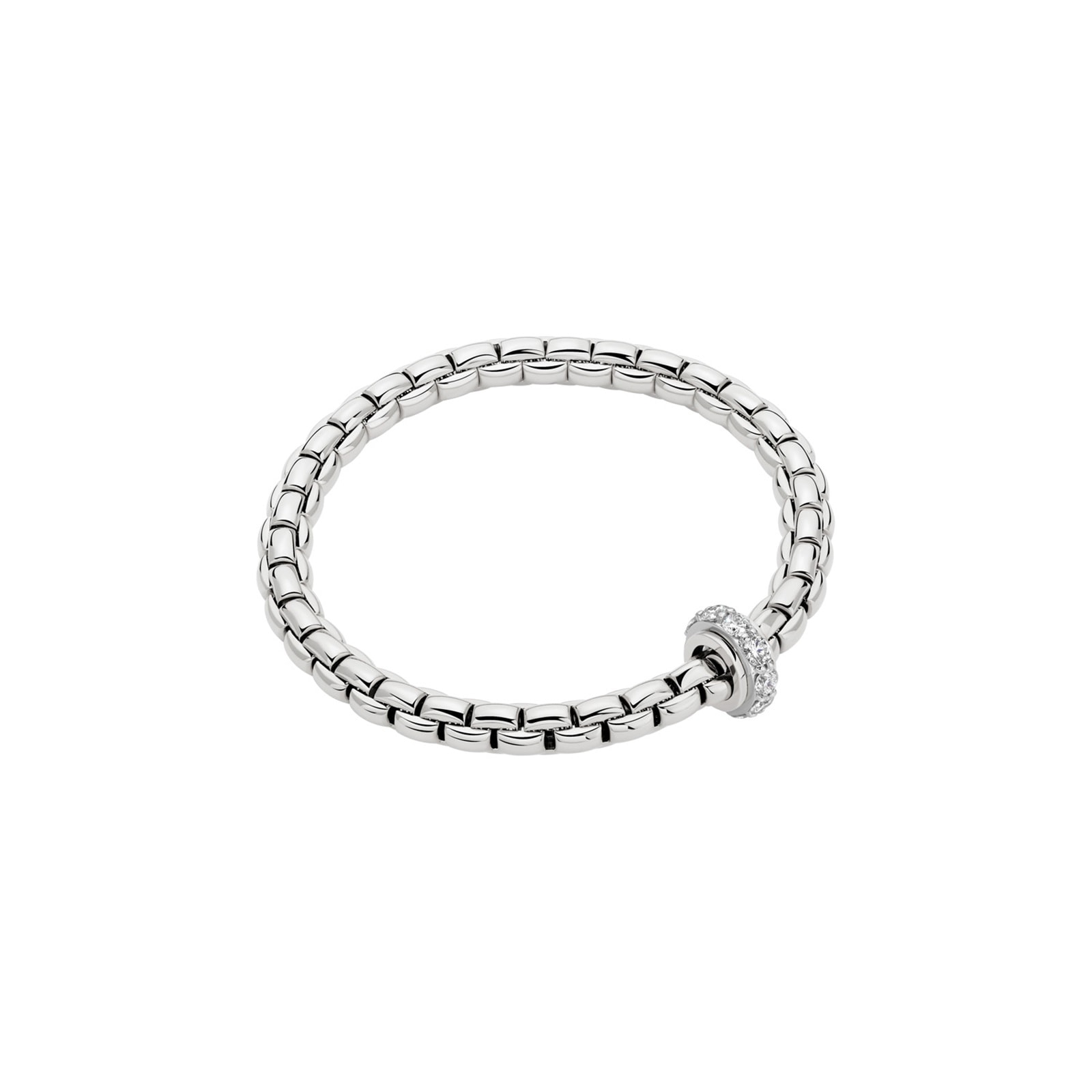 Fope 18ct White Gold Eka Diamond Bracelet - Size Medium